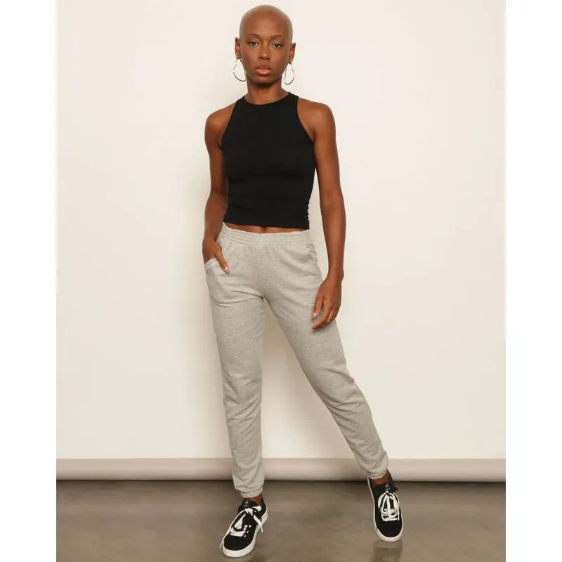Calça Feminina Jogger Moletinho Cinza M