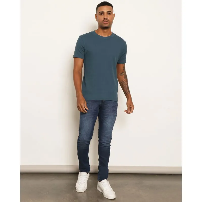 Calça Jeans Masculina Skinny Com Bolsos Azul 46