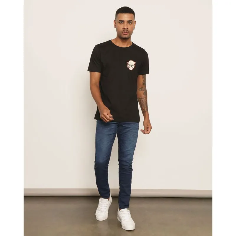 Calça Jeans Masculina Skinny Com Bolsos Azul 42