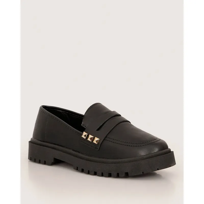 Mocassim Feminino Loafer Com Aplicação Preta 39