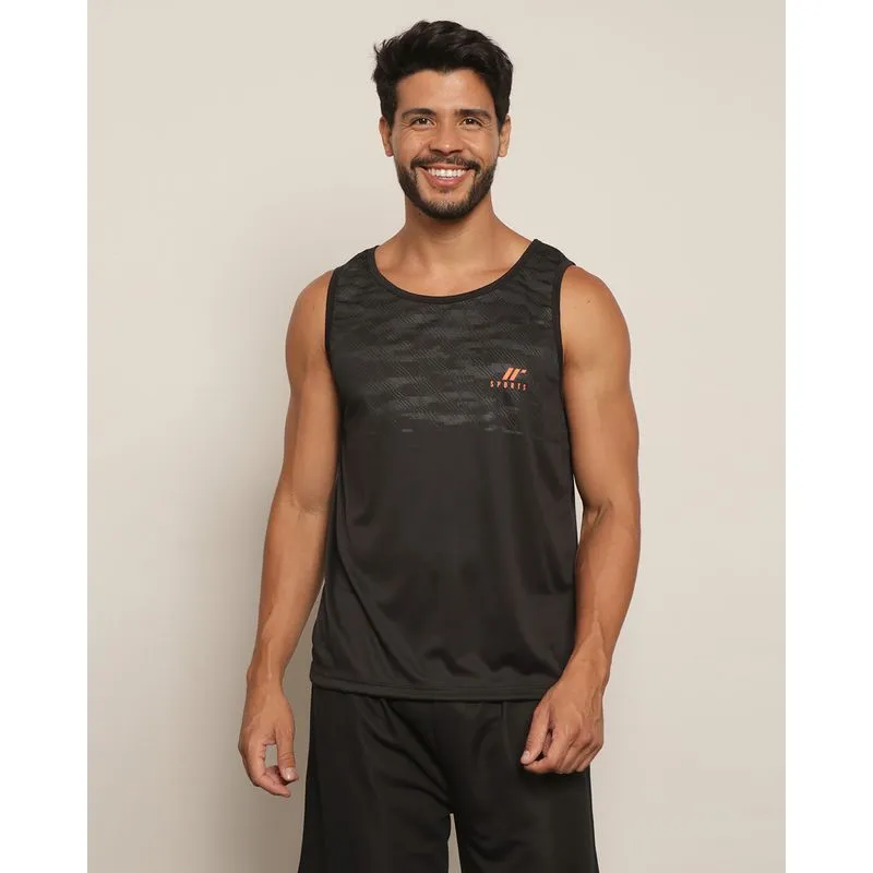 Regata Esportiva Masculina Dry Fit Estampa Preta G