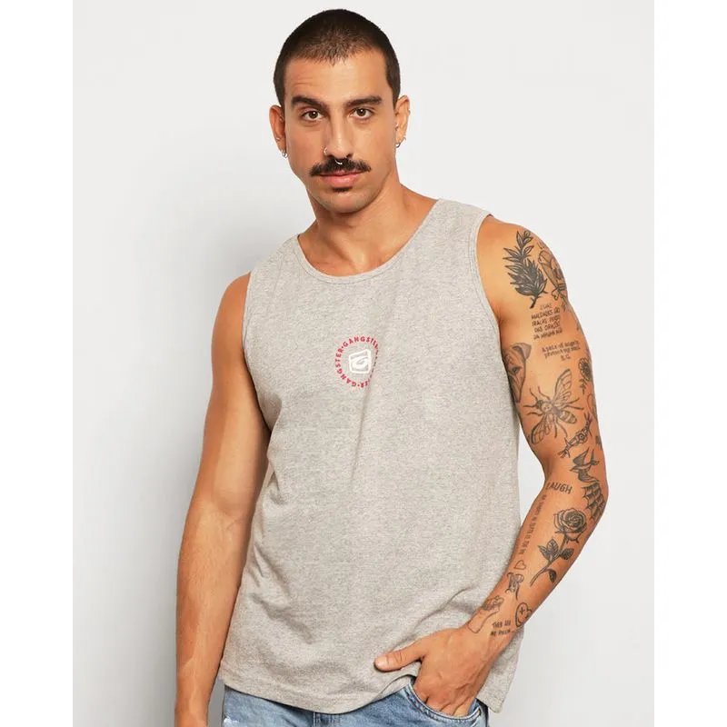 Regata Masculina Gangster Estampa Cinza P