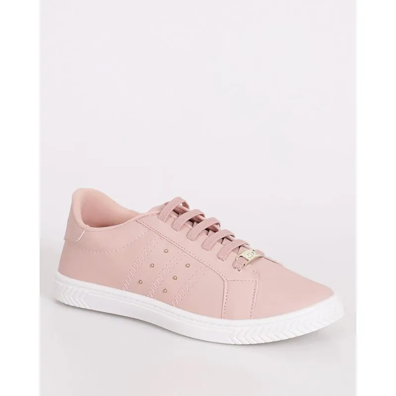 Tênis Feminino Casual Com Aplicações Rosa 34