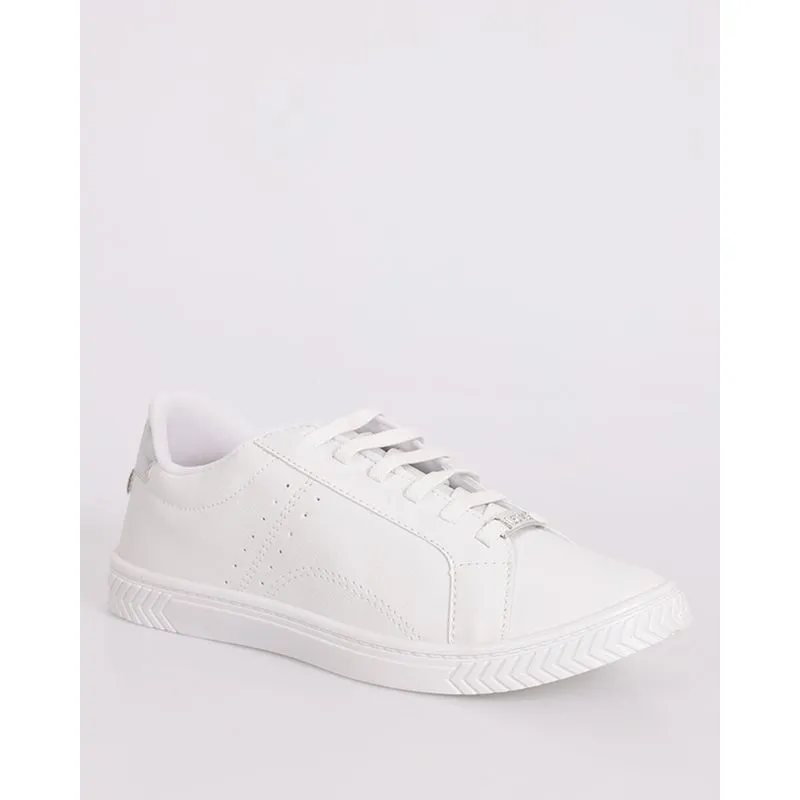 Tênis Feminino Casual Aplicação Com Strass Branco 34