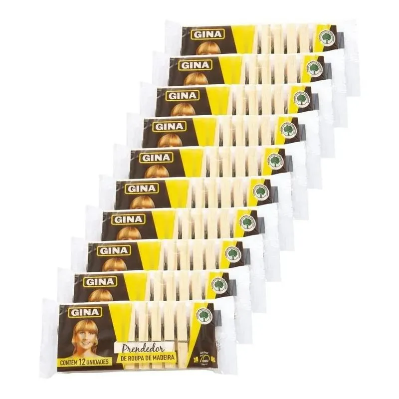 10x Pregador De Roupa De Madeira Pequeno Kit Com 120 Unidad