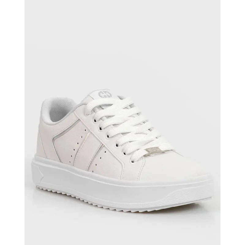 Tênis Feminino Casual Ollie Recortes Branco 39