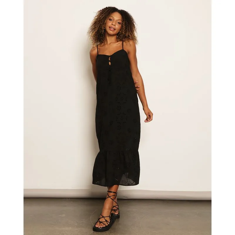 Vestido Feminino Berry & Co. Midi Alcinha Laise Preto P