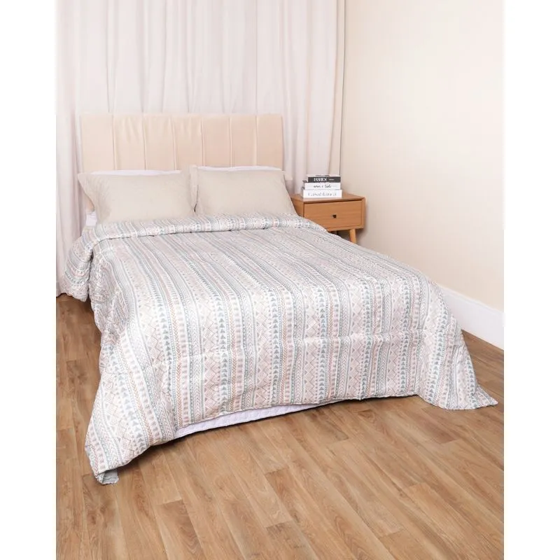 Edredom Queen Andreza 210cm x 240cm Estampa Étnica Bege UN
