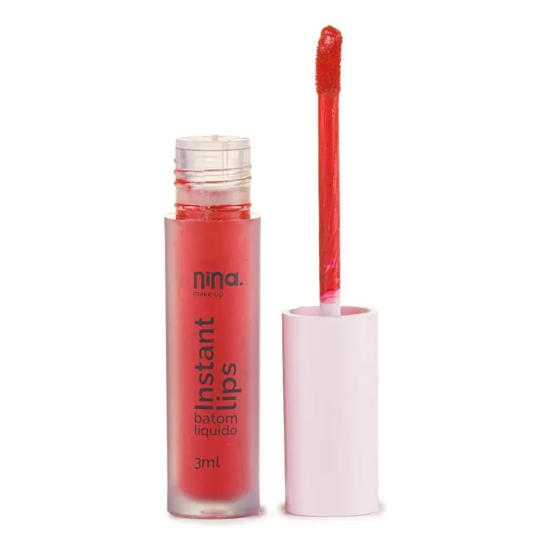 10x Batom Líquido Instant Lips - Nina Make Up Acabamento Cr