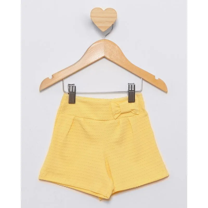 Short Bebê Texturizado Com Lacinho Amarelo 3