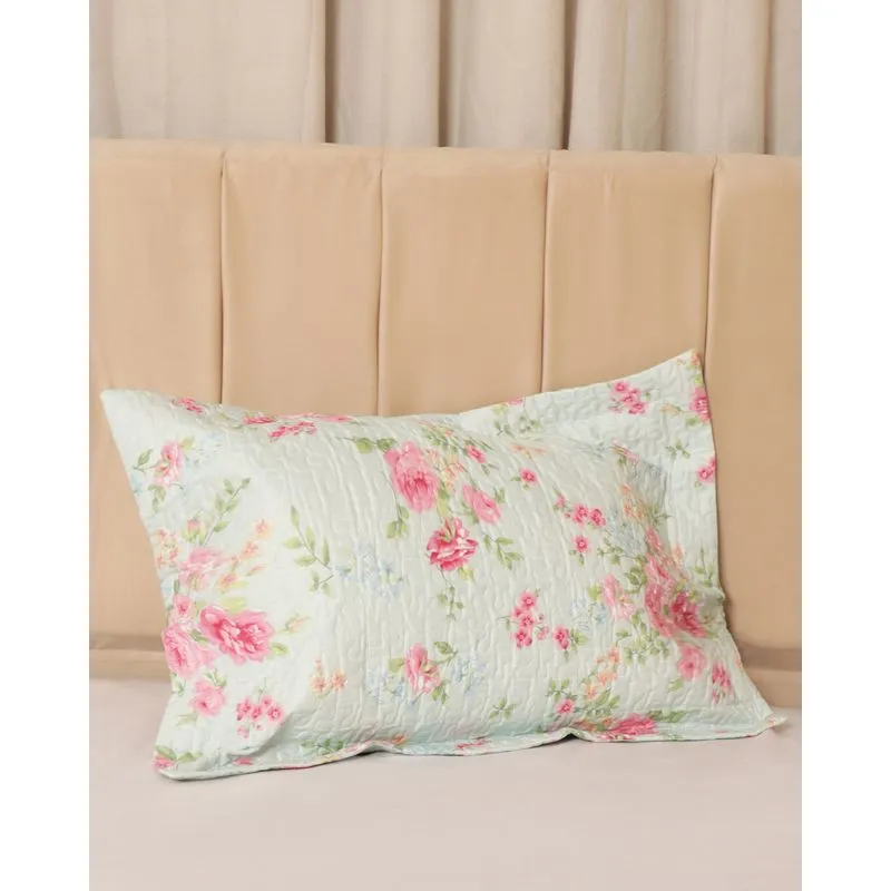 Porta Travesseiro 50cmx70cm Andreza Estampado Floral Azul UN