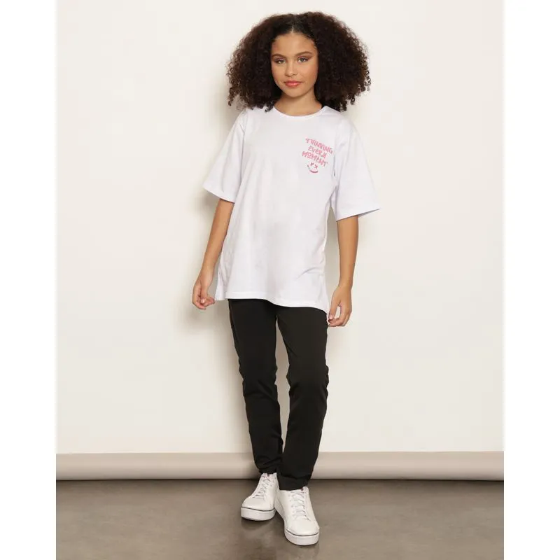 Calça Legging Juvenil Peluciada Com Aplicação Preta 10