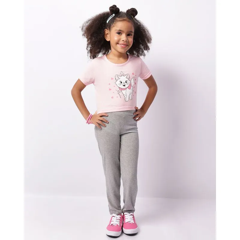 Calça Legging Infantil Canelada Cinza 8