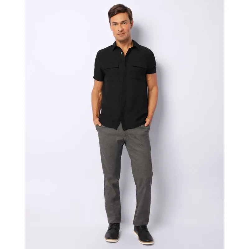 Calça Masculina Social Com Bolsos Cinza 48