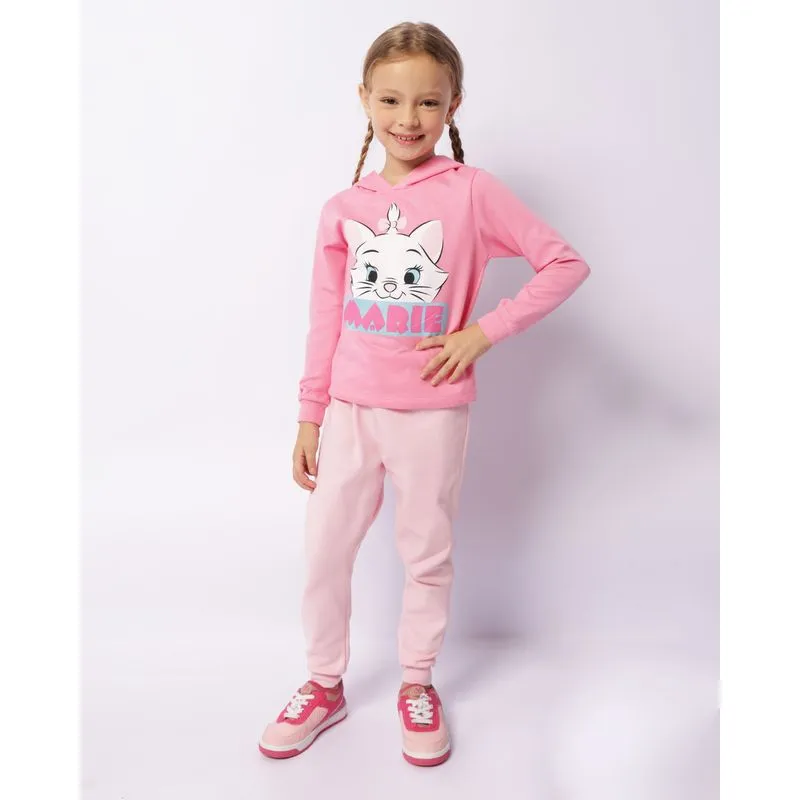 Conjunto Moletom Infantil Peluciado Disney Estampa Marie Rosa 8