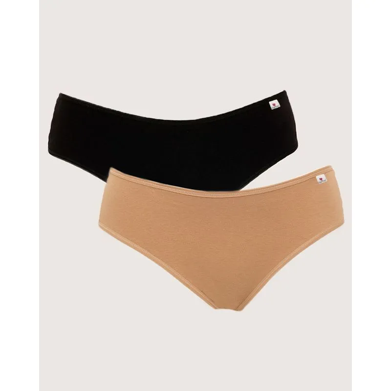 Kit 2 Calcinhas Plus Size Feminina Biquíni Bege E Preta 50