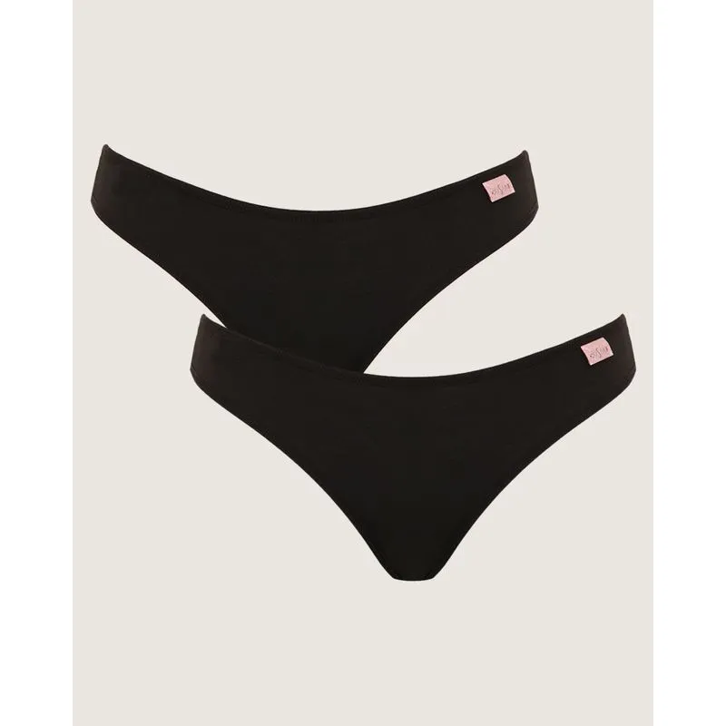 Kit 2 Calcinhas Feminina Biquíni Lisa Preta G