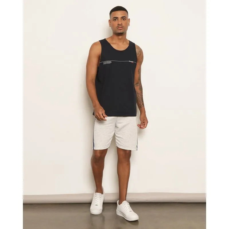 Bermuda Masculina Moletinho Reta Recortes Com Bolso Cinza GG