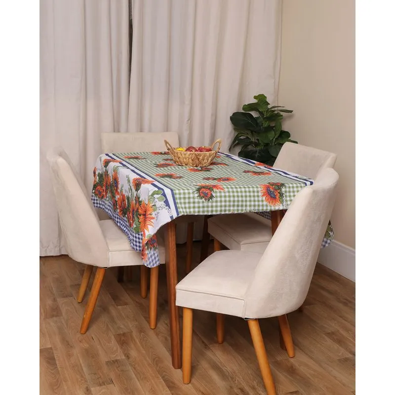 Toalha de Mesa Quadrada 135cm x 135cm Estampada Verde UN