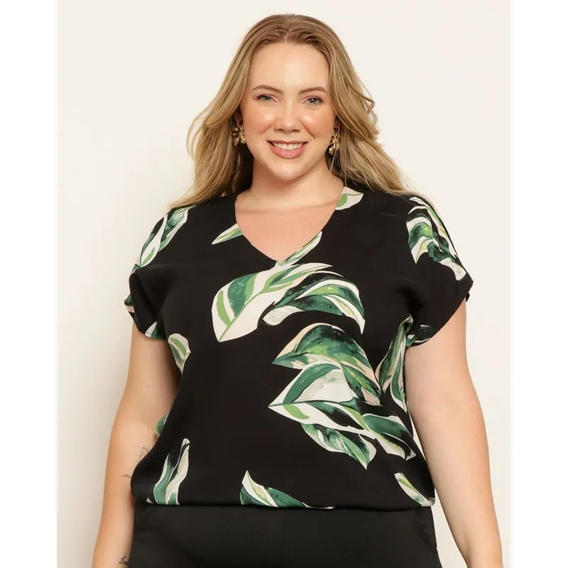 Blusa Feminina Plus Size Berry & Co. Viscose Verde G3