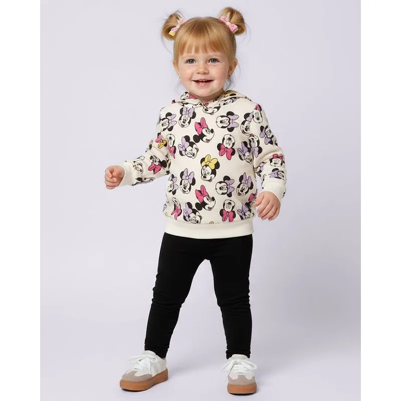 Blusão Moletom Bebê Estampado Disney Minnie Bege 3