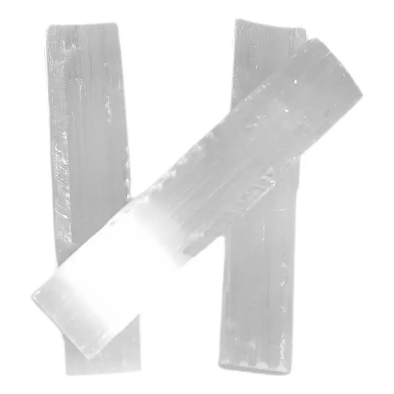 5x Kit 03 Bastões Pedra Selenita Bruta Natural Cristal Limpa