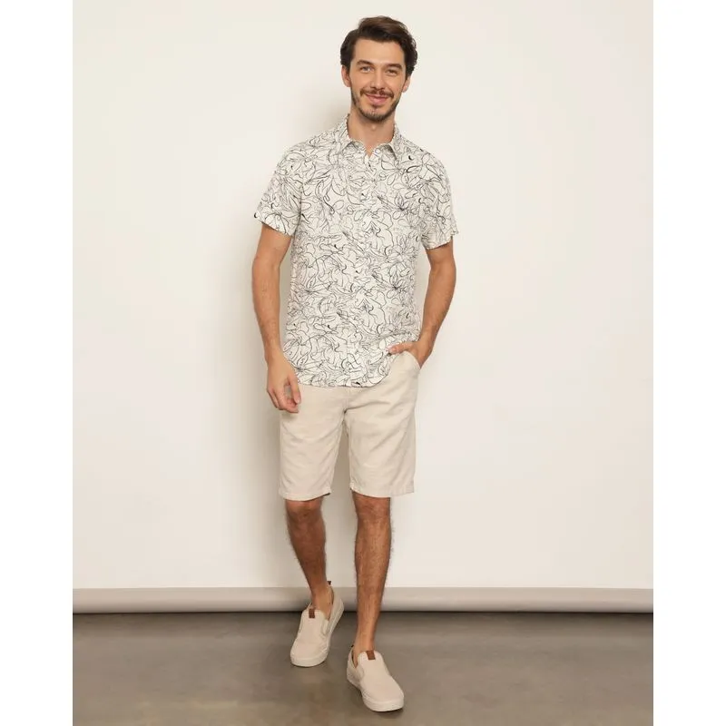Bermuda Masculina Gangster Alfaiataria Bege 42