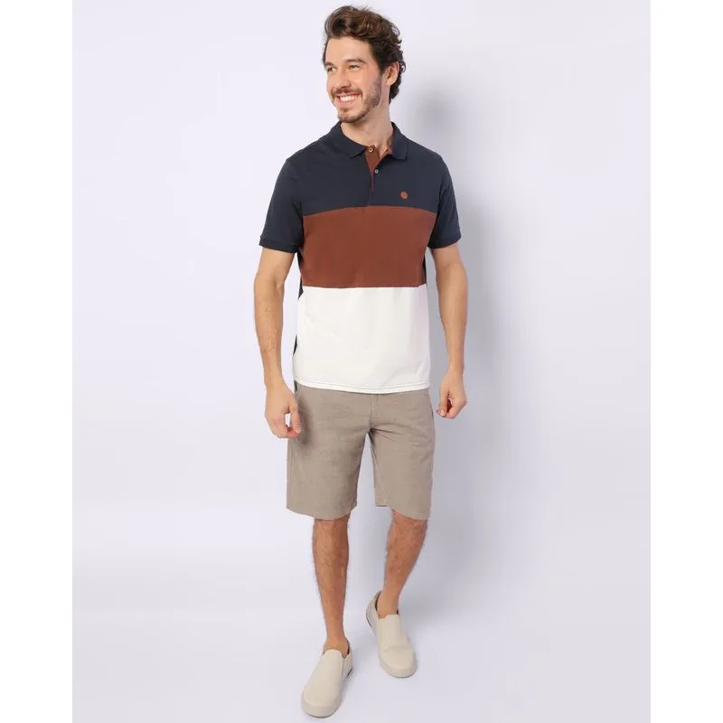Bermuda Masculina Gangster Alfaiataria Com Bolsos Marrom 38