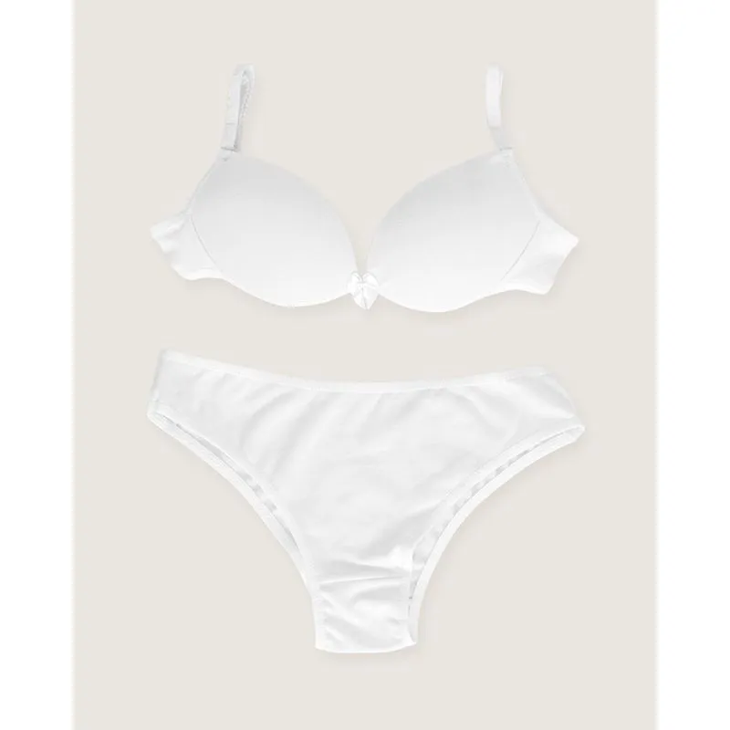 Conjunto Lingerie Juvenil Com Bojo Branco 16