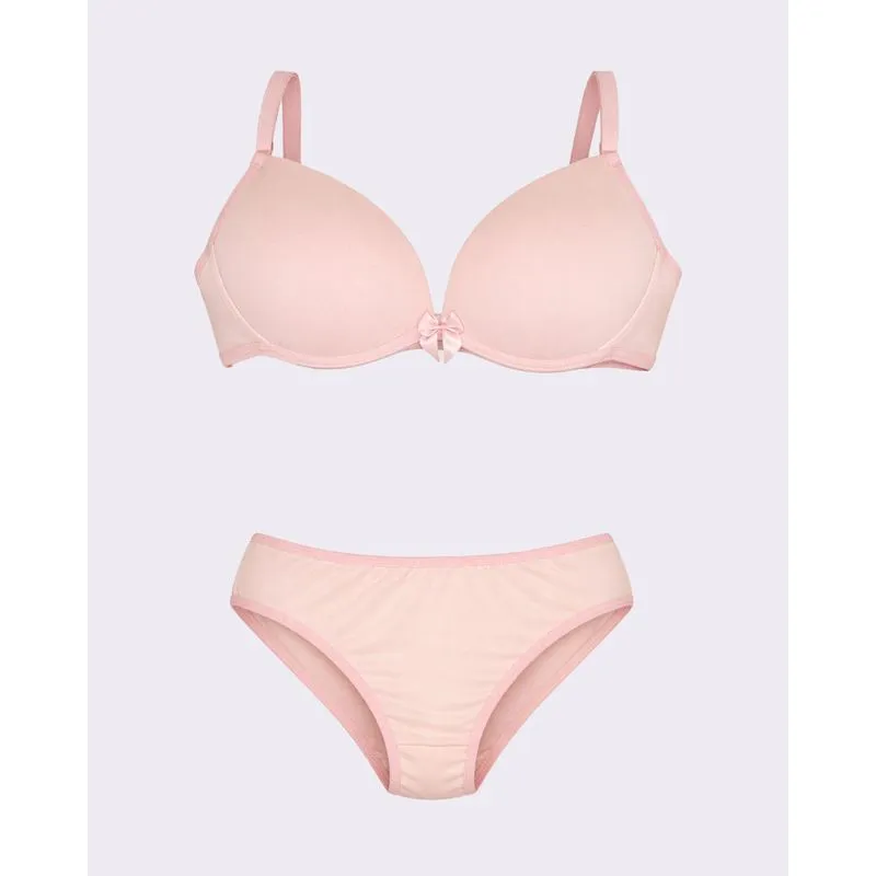 Conjunto Lingerie Juvenil Com Bojo Rosa 14