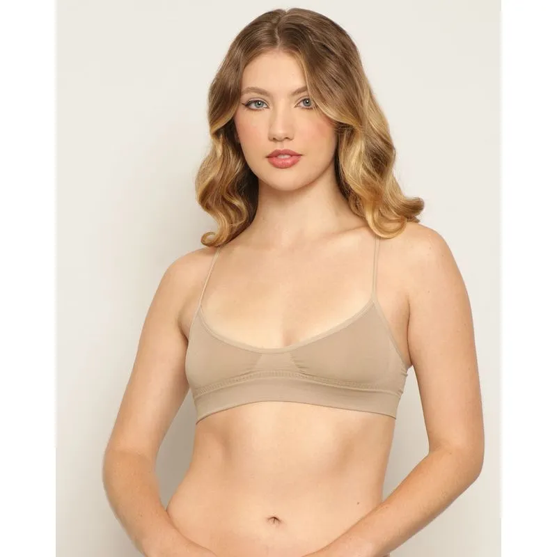 Sutiã Top Feminino Zee Rucci Sem Bojo E Sem Costura Bege P