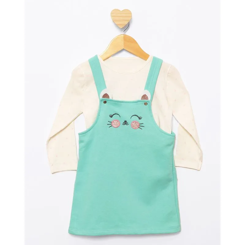 Conjunto Moletom Bebê Salopete Com Estampa Interativa Verde 1