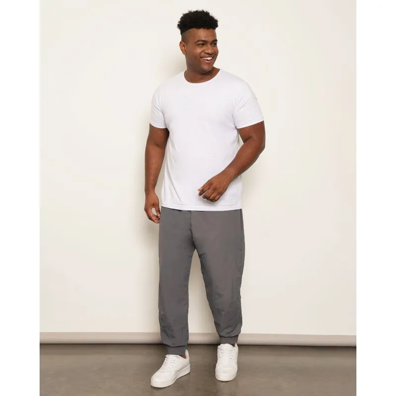 Calça Plus Size Masculina Jogger Com Cordão Cinza G2