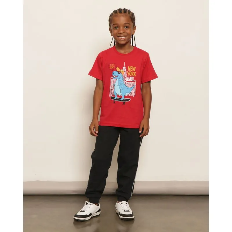 Calça Infantil Moletom Jogger Com Estampa E Recortes Sortidos Preto 6