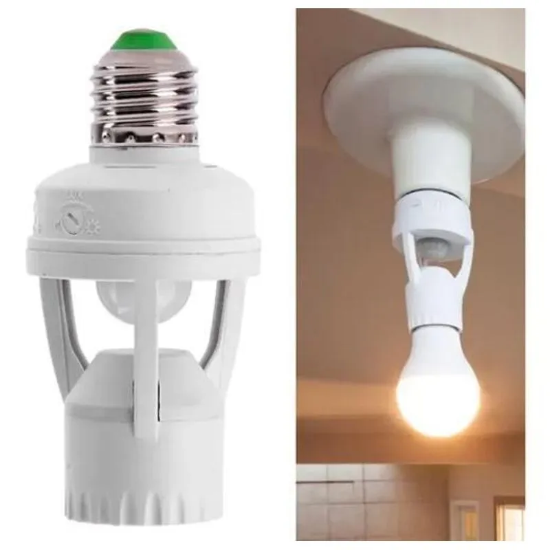 2x Sensor De Presença Com Fotocélula Soquete Lâmpada Bocal E