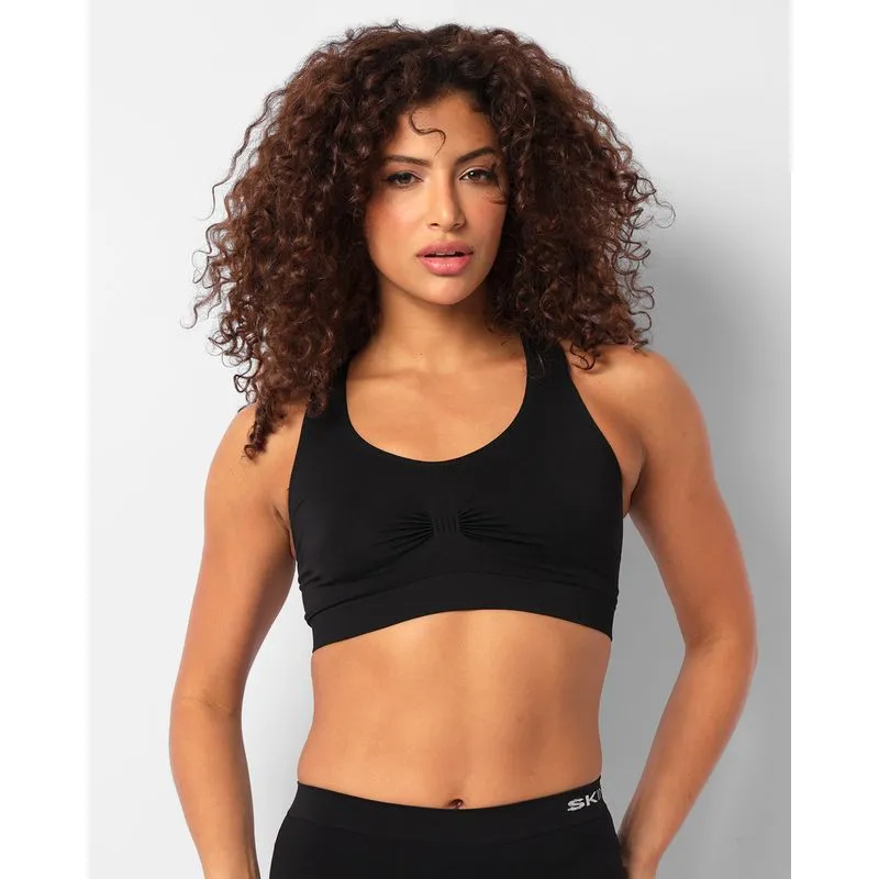 Sutiã Top Feminino Nadador Sem Costura Preto G