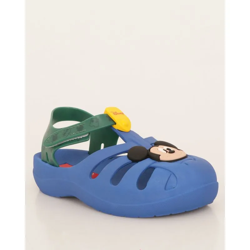 Sandália Bebê Babuche Grendene Mickey Azul 23/24