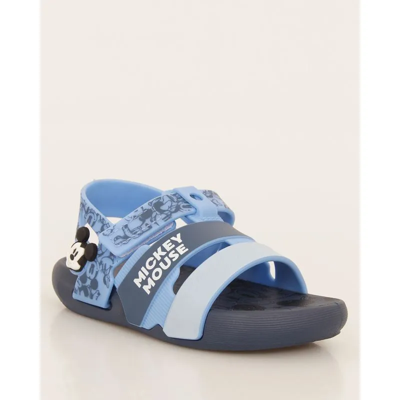 Sandália Infantil Disney Papete Estampa Mickey Azul 22