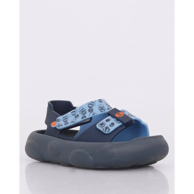 Sandália Bebê Papete Estampa Mundo Bita Grendene Kids Azul 22