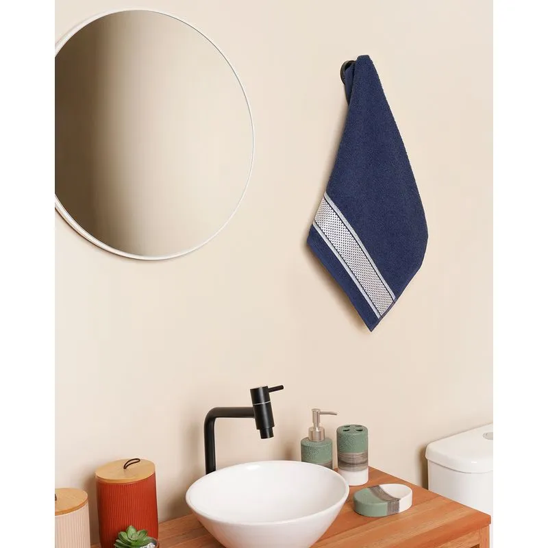 Toalha De Rosto Atlântica 45cm x 65cm Pixel Azul Escuro UN