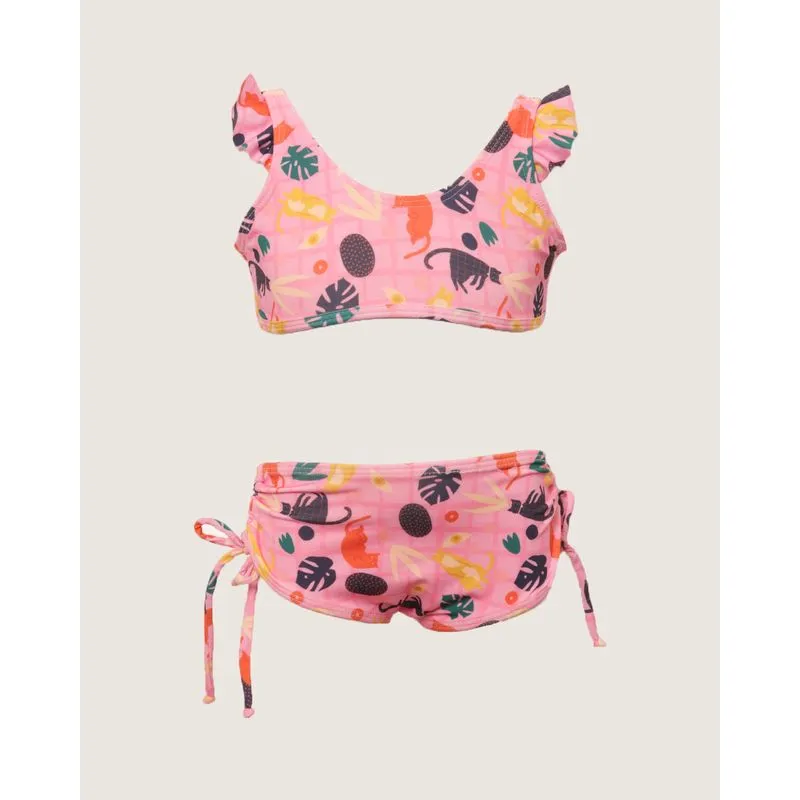 Biquíni Infantil Menina Conjunto Estampado Gato Rosa 10