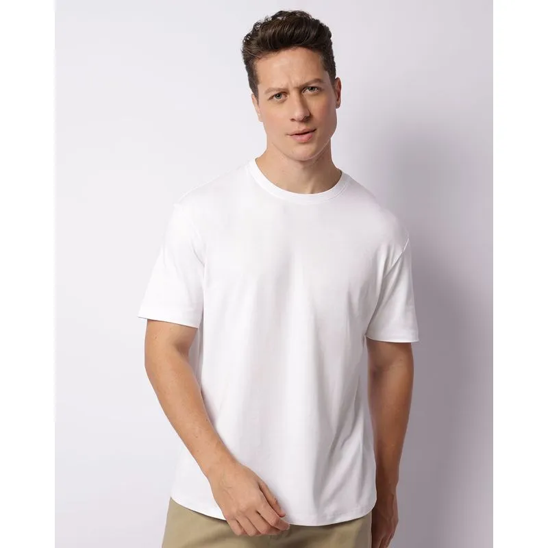 Camiseta Masculina Algodão Peruano Manga Curta Branca G