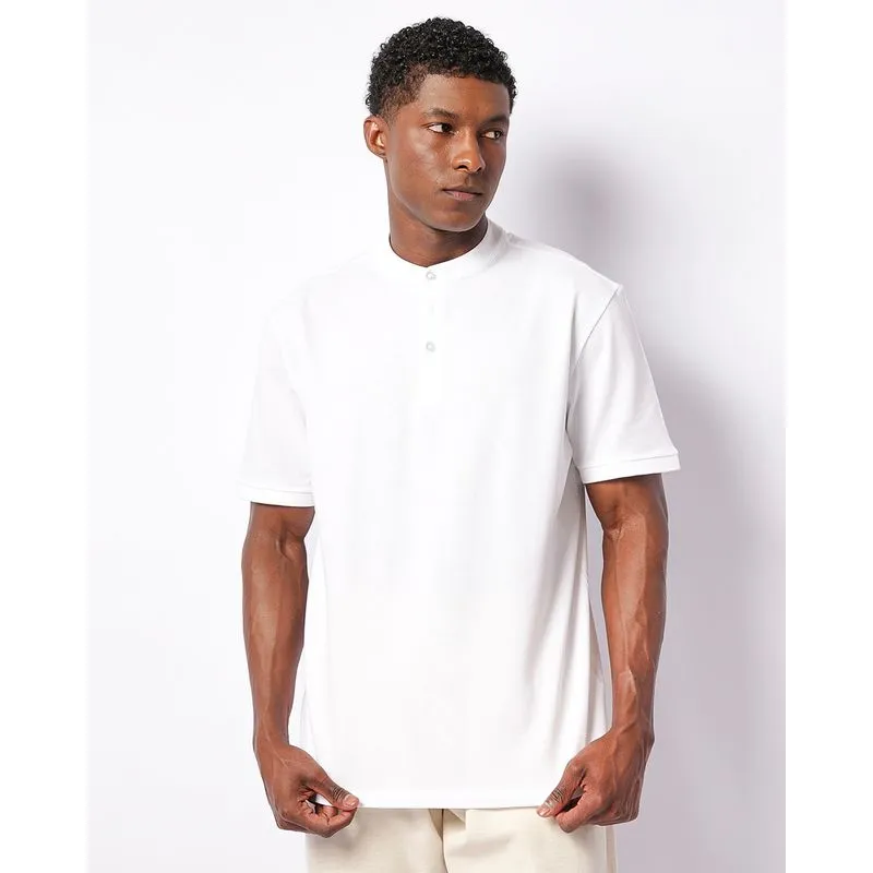 Camisa Polo Masculina Piquet Algodão Peruano Manga Curta Branca M