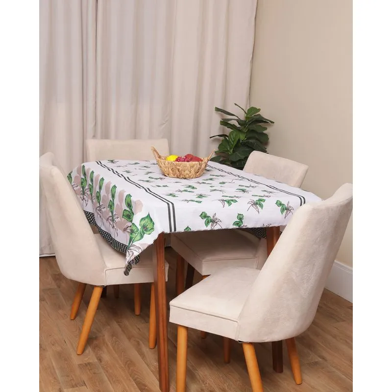 Toalha de Mesa Quadrada 135cm x 135cm Estampa Floral Verde UN