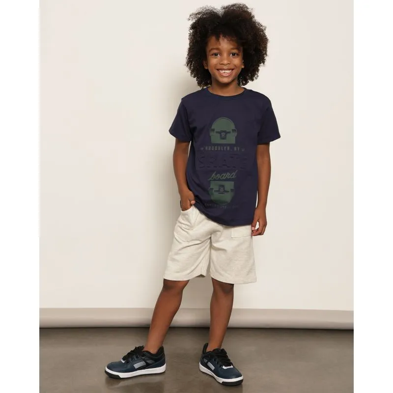 Bermuda Infantil Moletinho Reta Bege 6