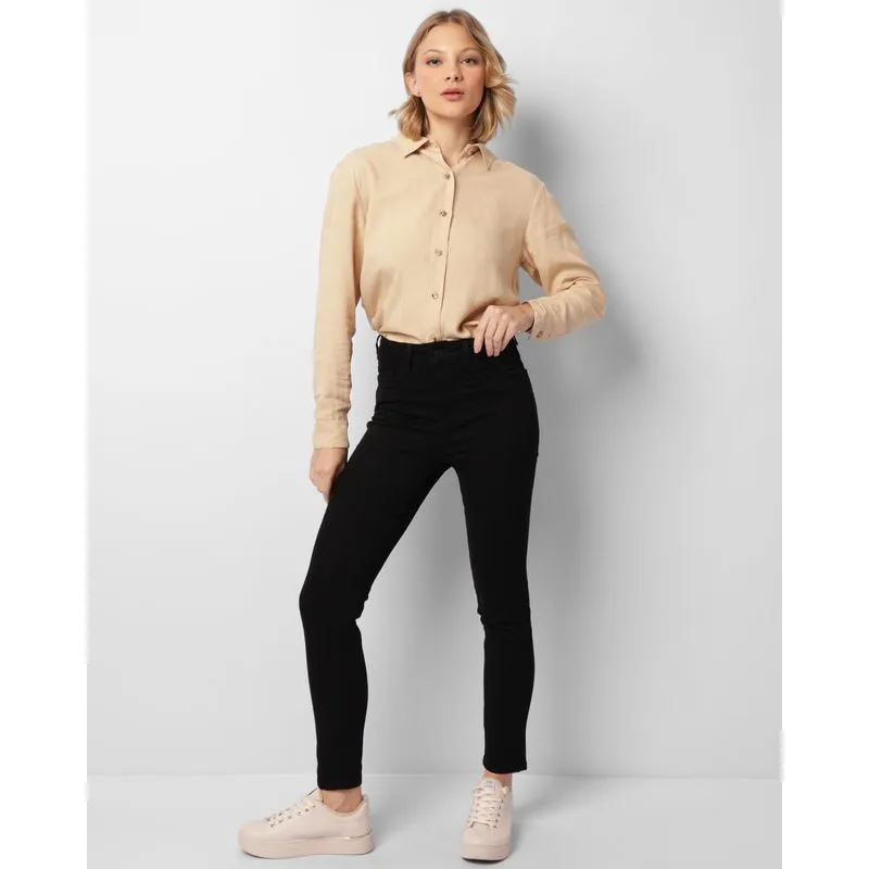 Calça Feminina Sarja Sawary Skinny Levanta Bumbum Preta 38