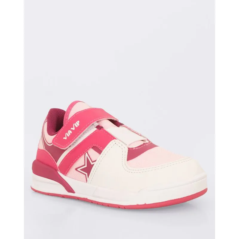 Tênis Infantil Casual Com Recortes Via Vip Branco 32
