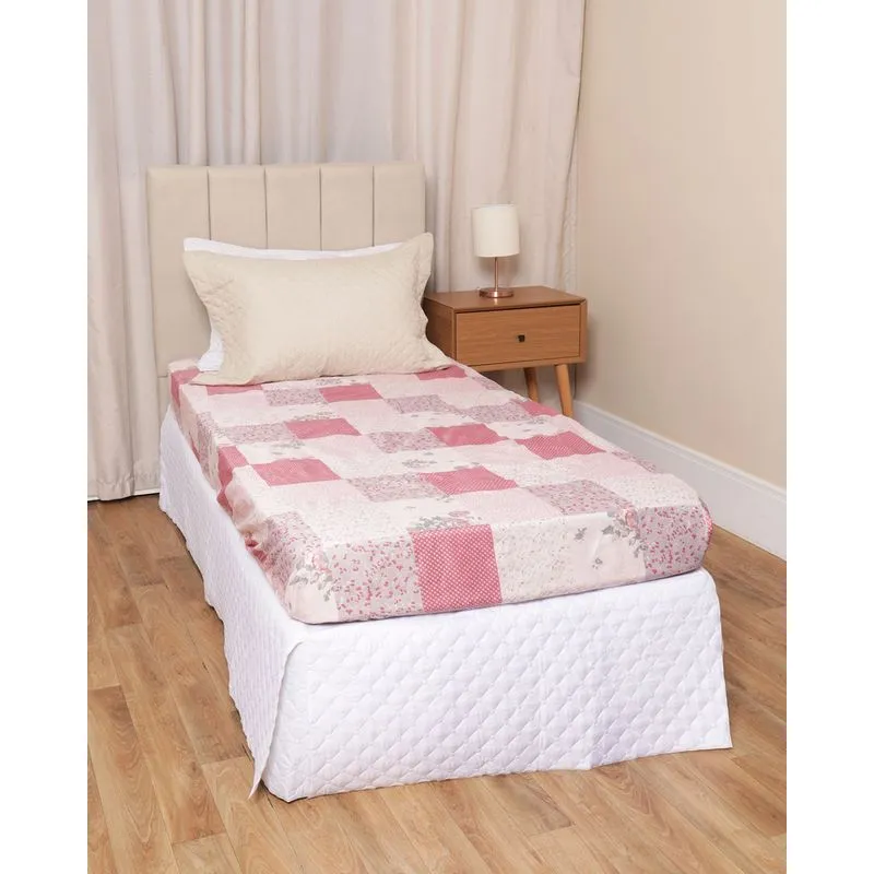 Lençol Avulso Solteiro Com Elastico Arte & Cazza Estampa Floral Rosa UN