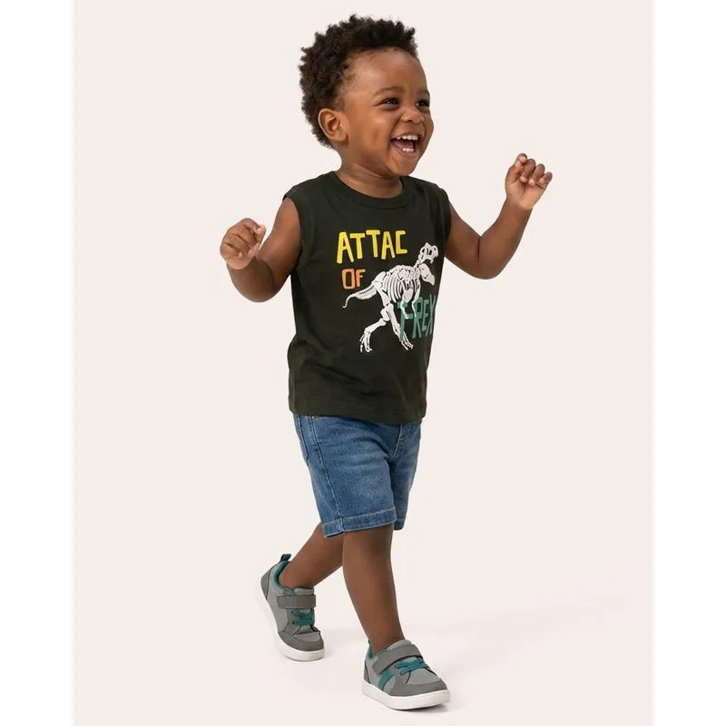 Regata Bebê Gola Redonda Estampa Sortida Preto 3
