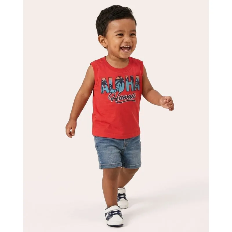 Regata Bebê Gola Redonda Estampa Sortida Vermelho 2
